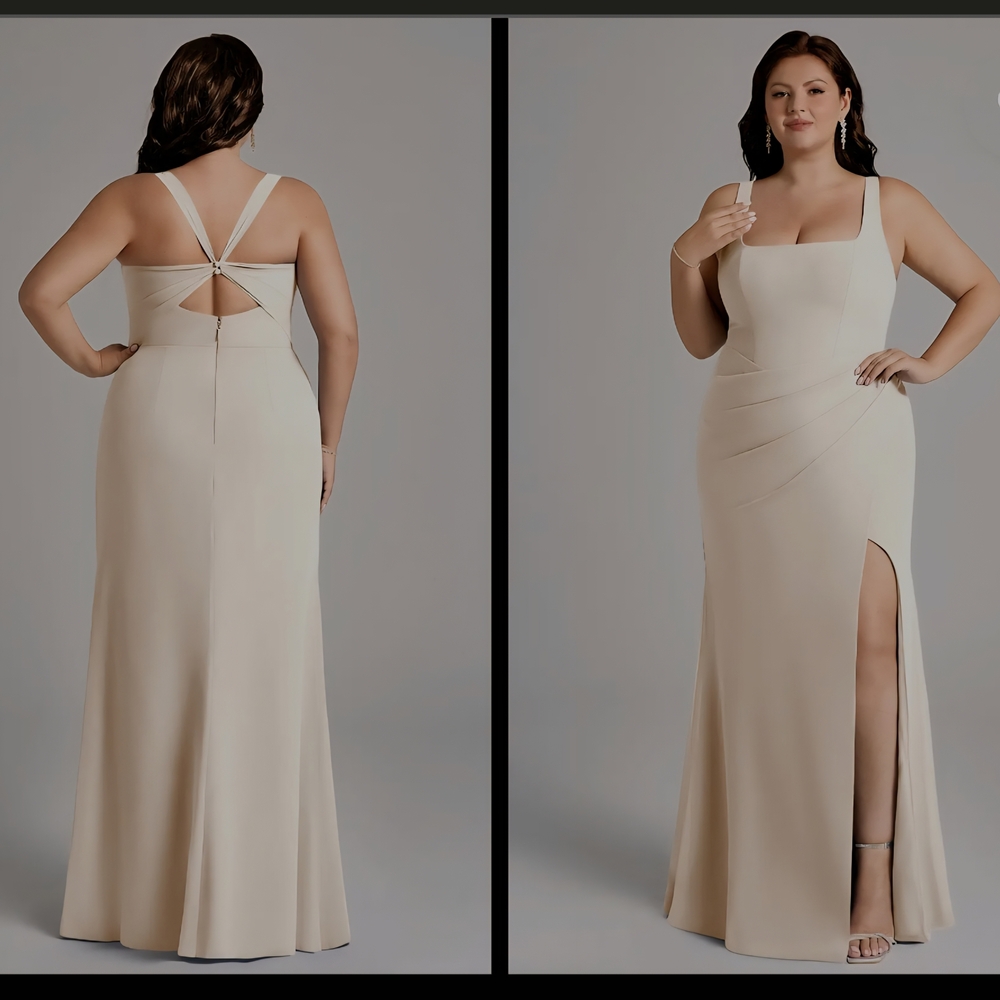 Azazie Elegant Cream Evening Gown nwt